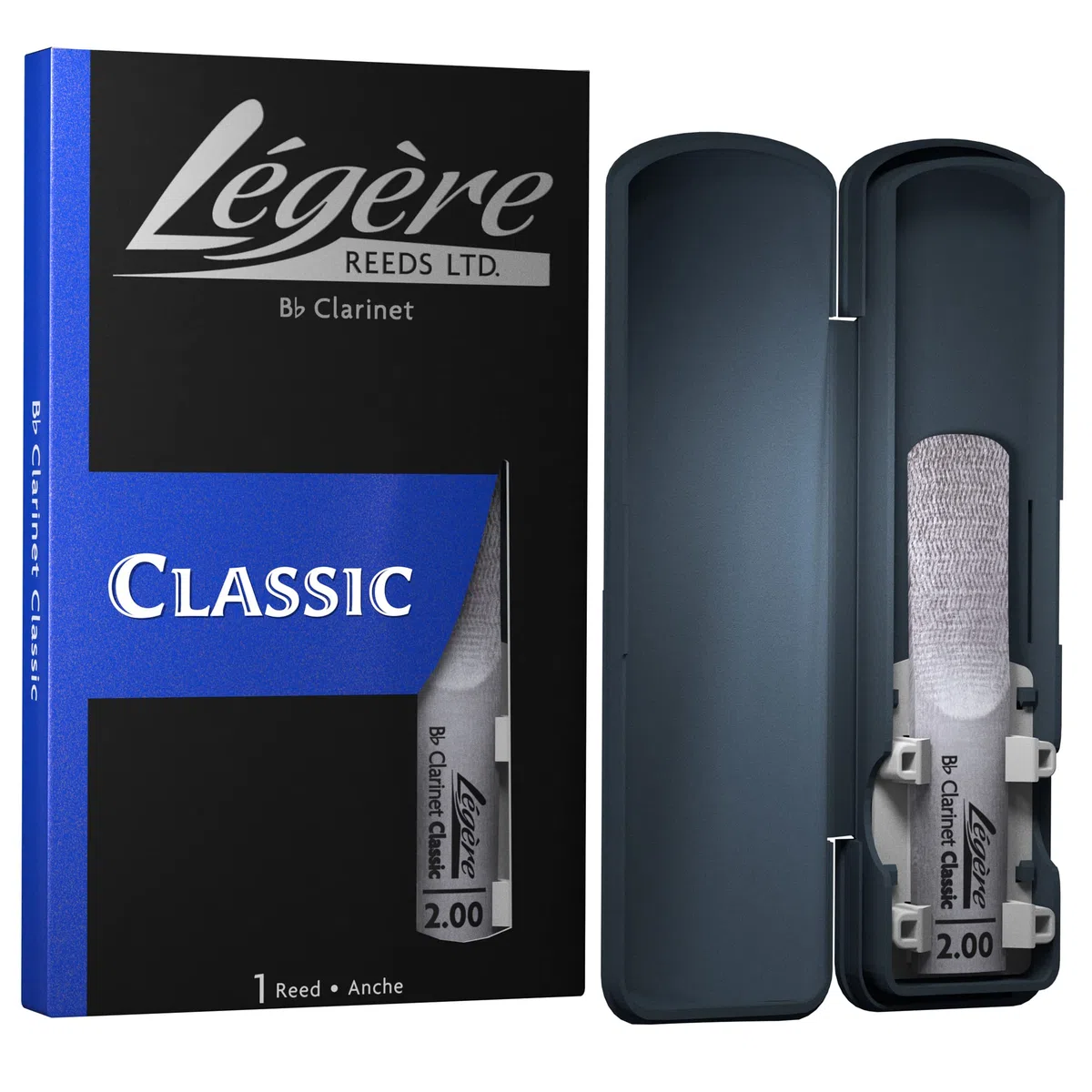Légère Reeds - Bb-Klarinettenblatt, Classic, Blattstärke 2.00 (BB2.00) - Hochwertiges synthetisches Holzblasrohr