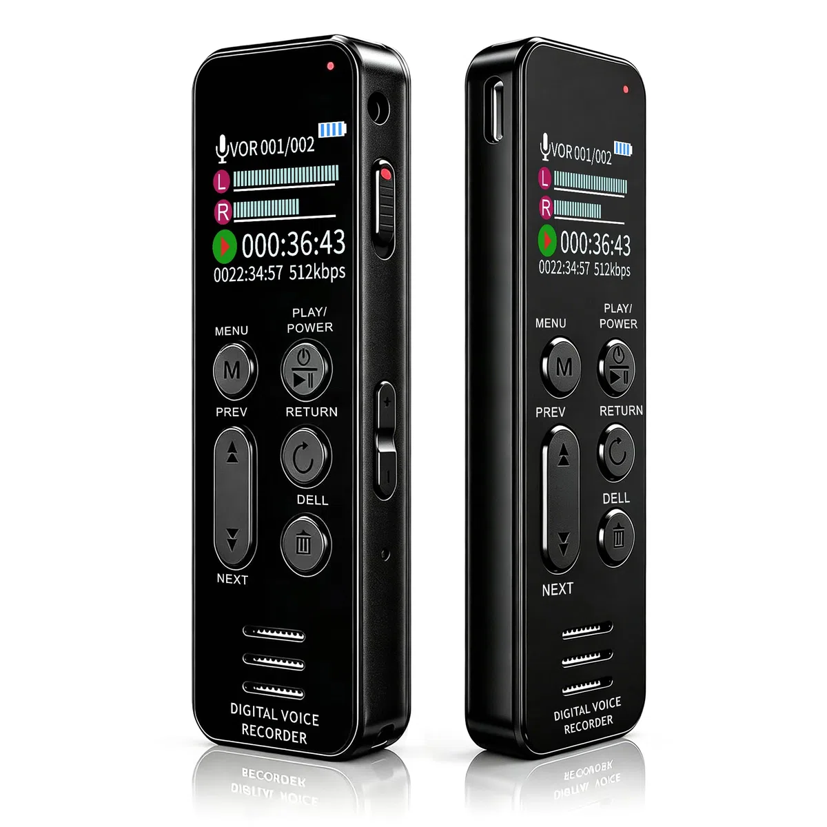 Digitaler Diktiergerät HD-Audioaufnahme Einfache Bedienung Intelligente Spracherkennung A-B-Wiederholung Passwortsperre Sprachaktiviertes für Meetings Interviews Vorlesungen usw (32 GB)