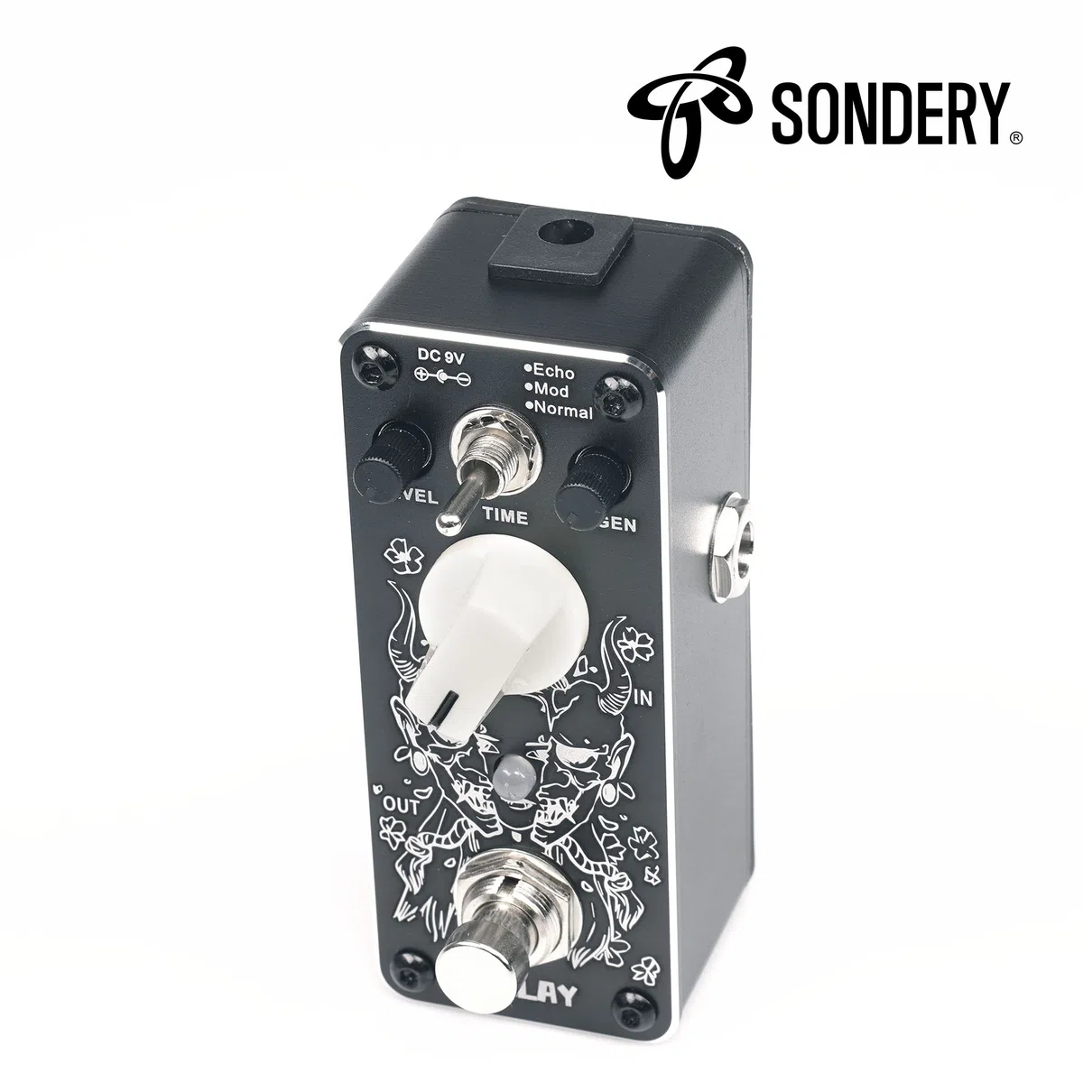Sondery Digital Delay Gitarren effekt pedal - True Bypass, 3 Modi der Echo-Modulation und Normal - Mini-Größe mit Art-Design auf Aluminium-Hartschale oben und Diamantschliff entlang der Kante