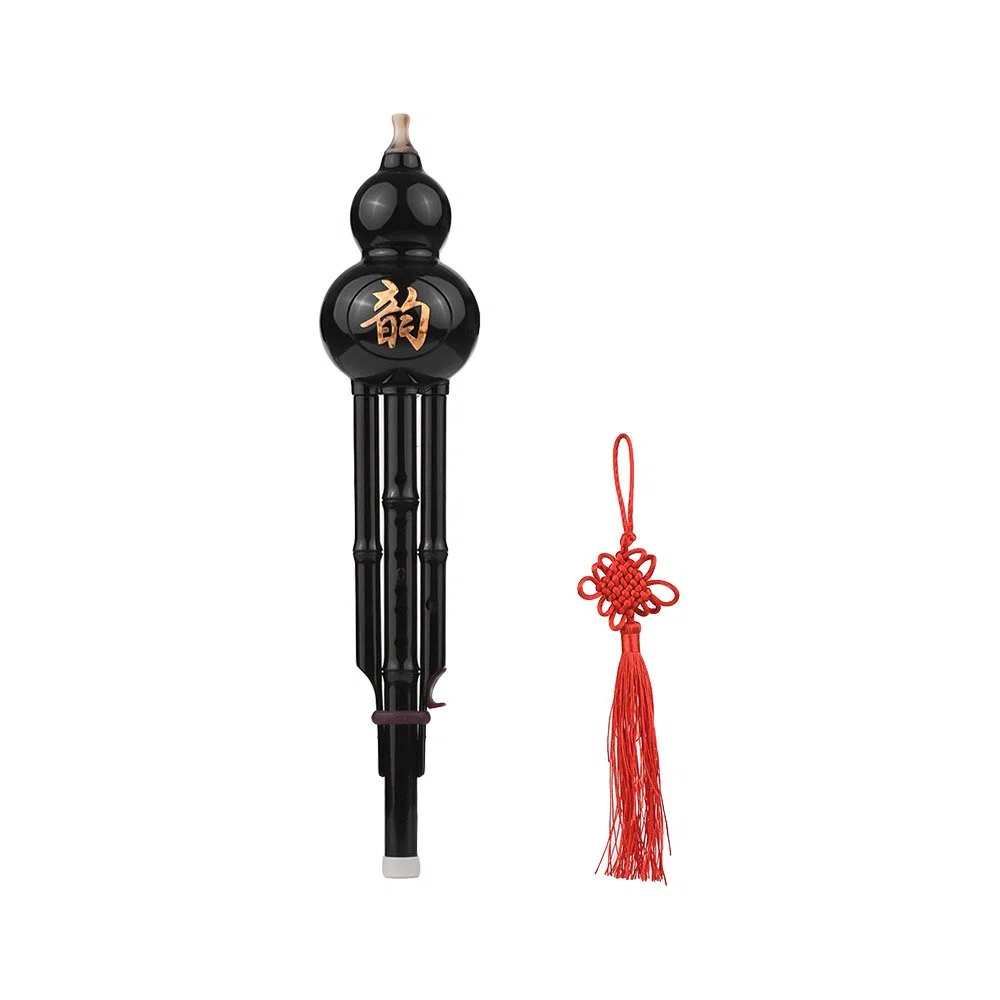 Hulusi,KOCAN Chinesisches traditionelles Instrument Hulusi Flöten-Flaschen-Kürbis-Silk C-Schlüssel Harz-Material mit chinesischem Knoten Tragetasche für Anfänger-musikalisches