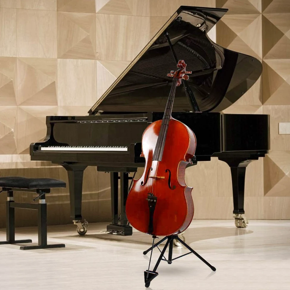 Cocoarm Ständer für Cello / Kontrabass / Instrumentenständer, klappbares Höhenverstellbarer Stativ Metallständer für Gitarre Cello Viola Ukulele Mandoline, Höhenverstellbarer 74~120 cm Stativ