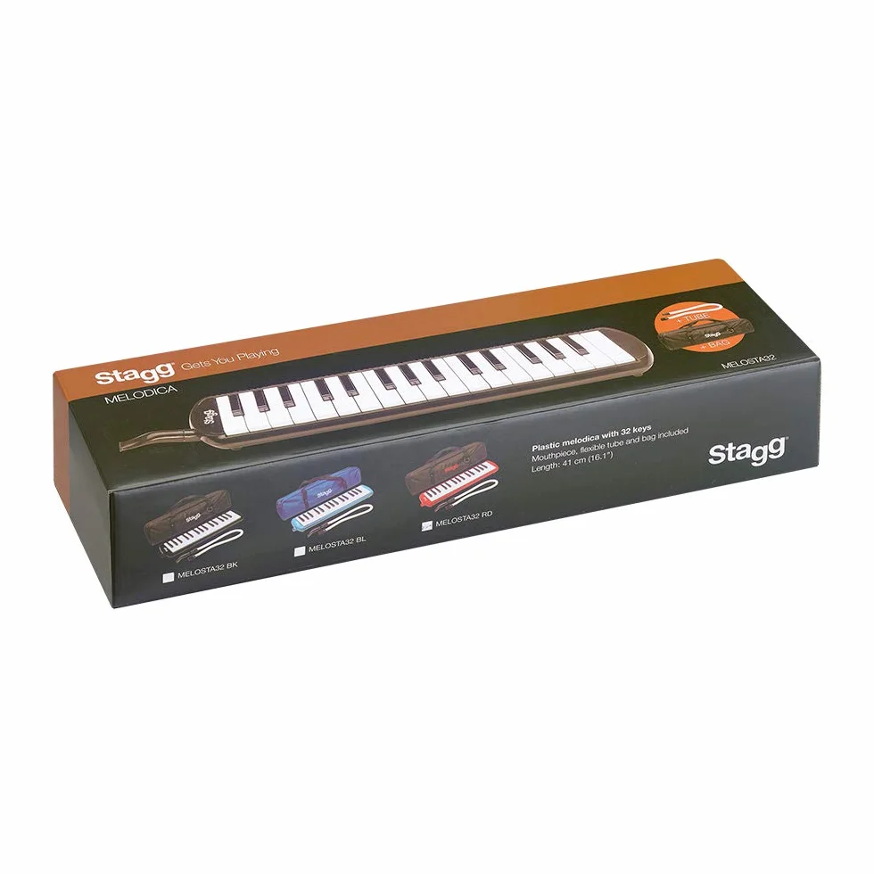 Stagg 32-Noten Melodica MELOSTA32RD mit Tasche, rot
