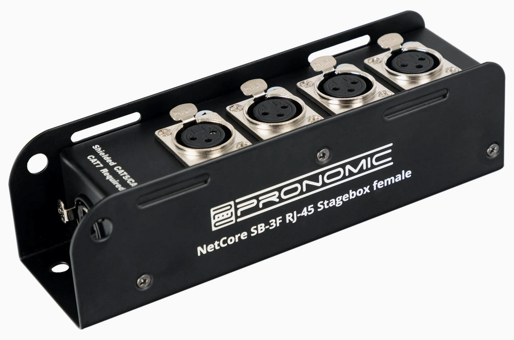 Pronomic NetCore SB-3F Multicore-Stagebox male - Stagebox mit 4 XLR-Buchsen (female) auf RJ45 Buchse - zur Übertragung analoger oder digitaler Signale über Netzwerkkabel