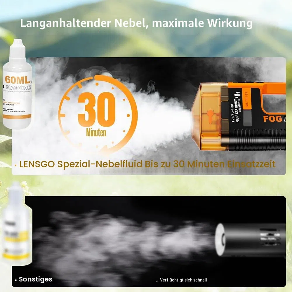 LENSGO Nebelmaschinenflüssigkeit VG + PG 240ml Nebelöl