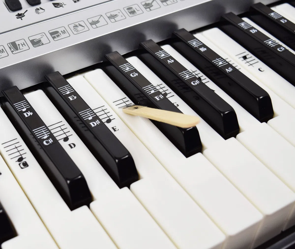 Klavier und Keyboard Musiknoten Ganzes Set Aufkleber für Weiße und Schwarze Tasten mit Klavierliedern E-Book für Einfache Klavierlektionen; Transparent und Entfernbar
