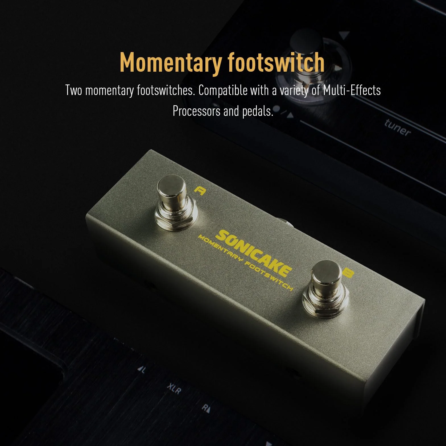 SONICAKE Dual Footswitch Pedal 2-Way Pedal 6.35mm Momentary Footswitch Controller mit TRS Kabel