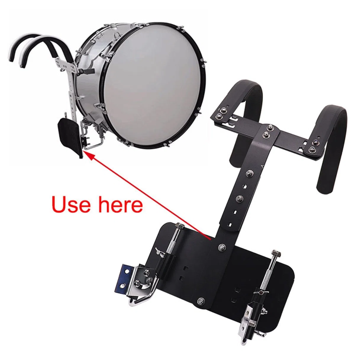 Snare Drum Carrier Drum Schultergurtkabelbaum, Aluminiumlegierung