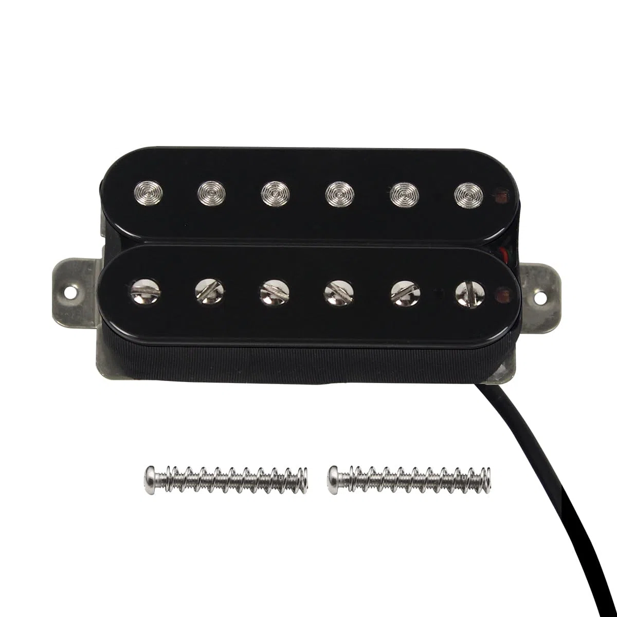FLEOR Alnico 5 klassischer Ton Humbucker-Tonabnehmer-Set Hals- und Steg-Tonabnehmer 14-15k für E-Gitarre, Schwarz