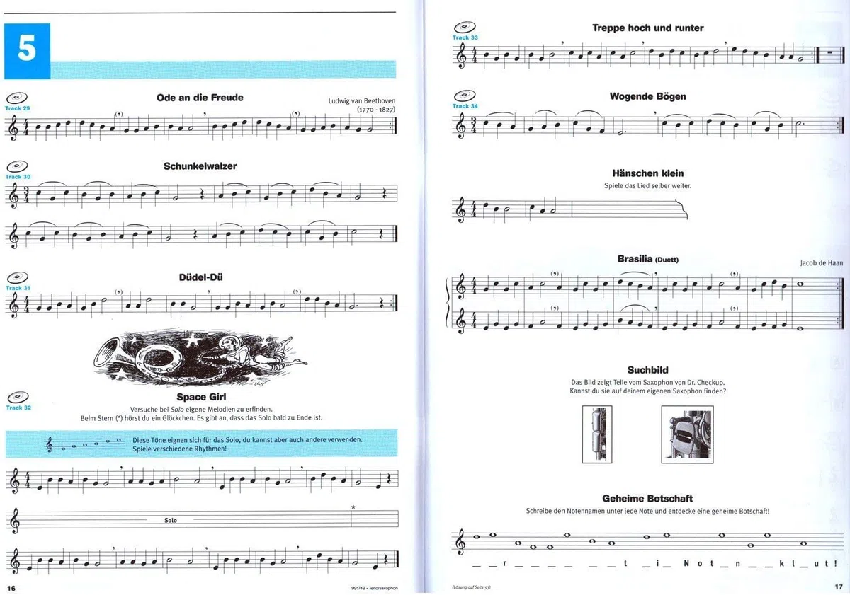 Hören, Lesen & Spielen für Tenorsaxophon - Band 1 - Schule für Tenorsaxophon von Jaap Kastelein, Michiel Oldenkamp mit ONLINE AUDIO 56 Seiten ISBN: 9789043163019