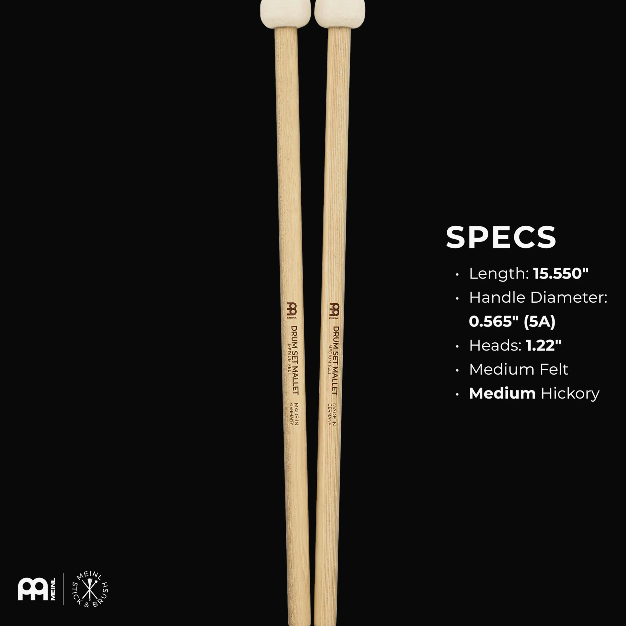 Meinl Medium Drumset Mallet - Concert Percussion Schlägel