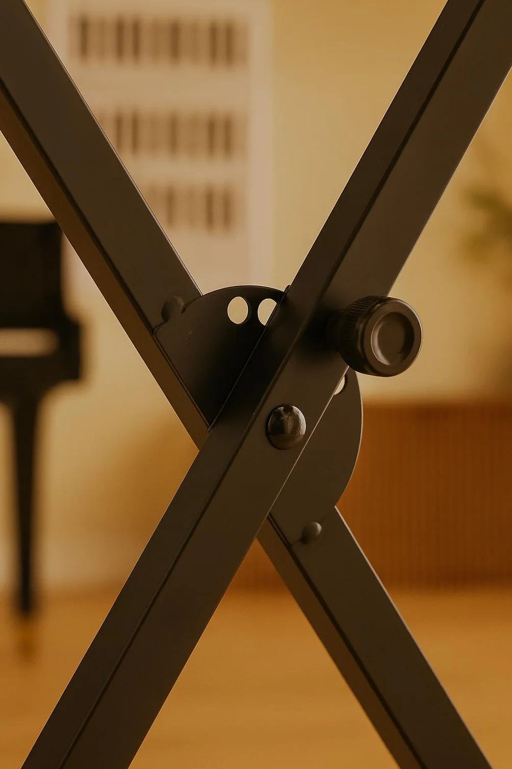 GEWA Keyboardständer - Zusammenlegbar - Stahlrohr - Höhenverstellbar 68-92 cm - Max. Belastung 18 kg - Gewicht: 2,96 kg - Farbe: Schwarz