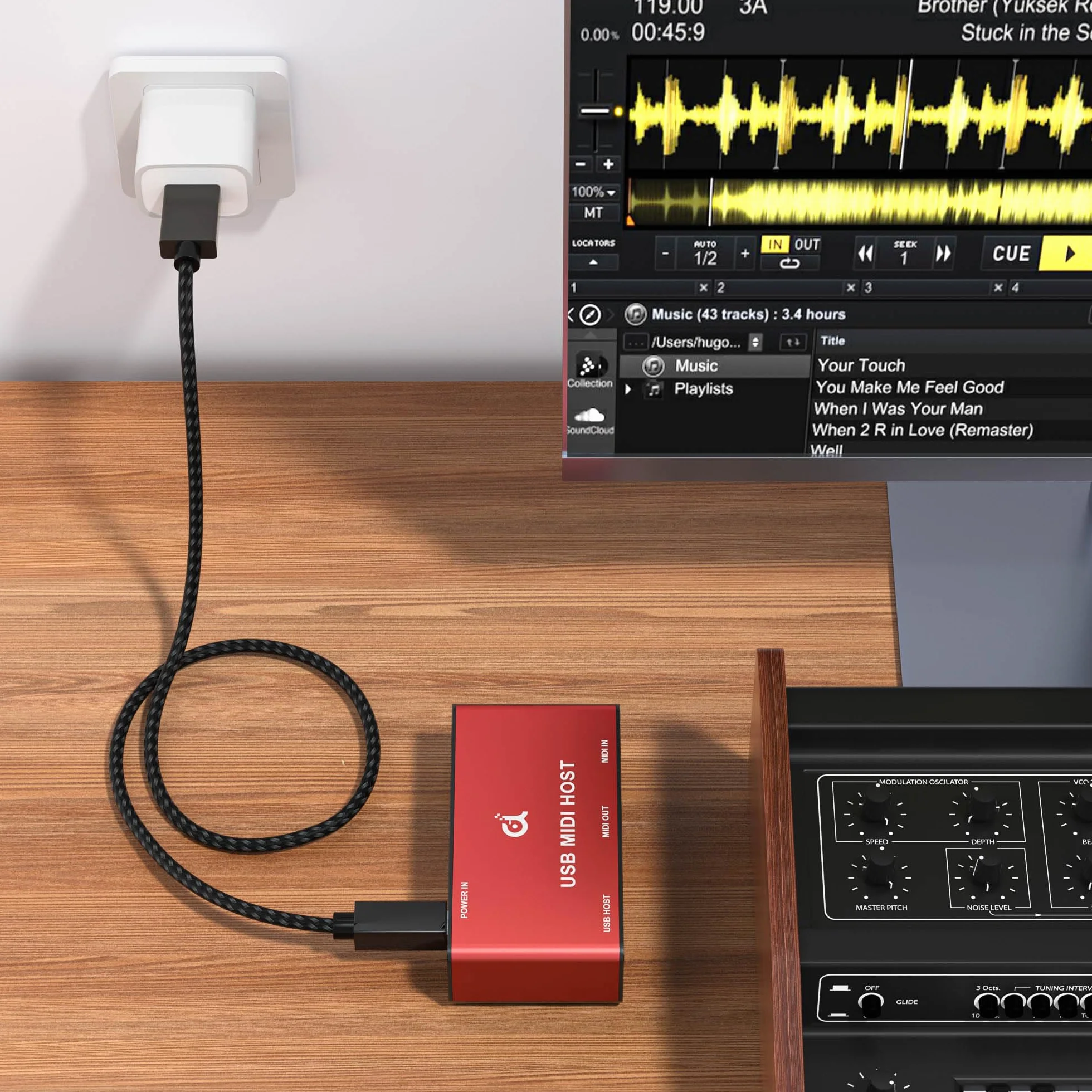 DigitalLife BridgeCore-Serie | Eigenständige USB-MIDI-Host-Bridge-Box, 1-in/1-Out, 5-PIN DIN-Anschluss, LED, Metall – für Einsteiger, Studiomusiker und Live-Performer 【Rot, Gebraucht – Neuwertig】