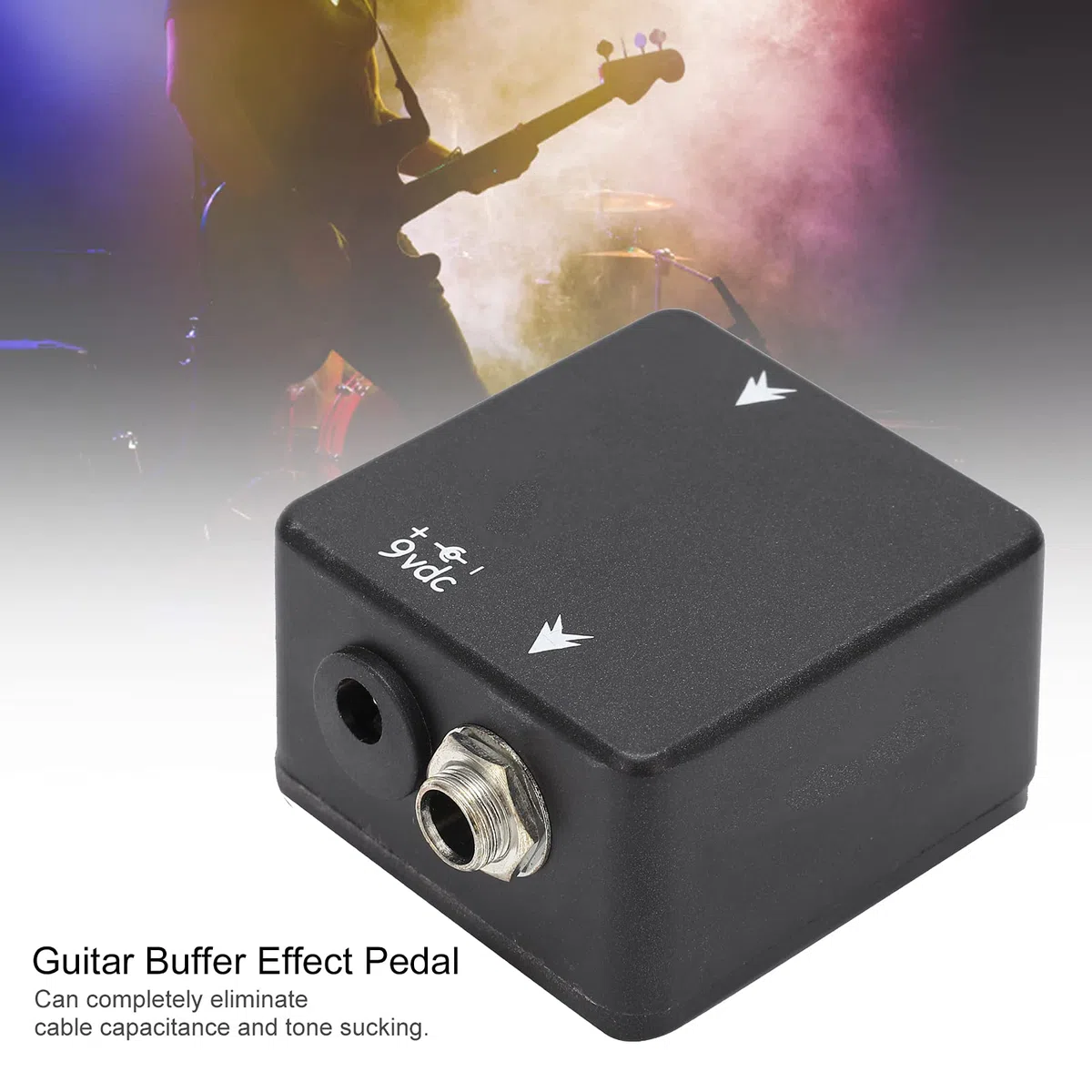 Gitarrenpedalplatine, Mini Tragbares Pure Buffer Tuner Pedal Akustikgitarrenpedal Gitarreneffektpedalplatine E-Gitarren-Effektpedal für E-Gitarren-Bass