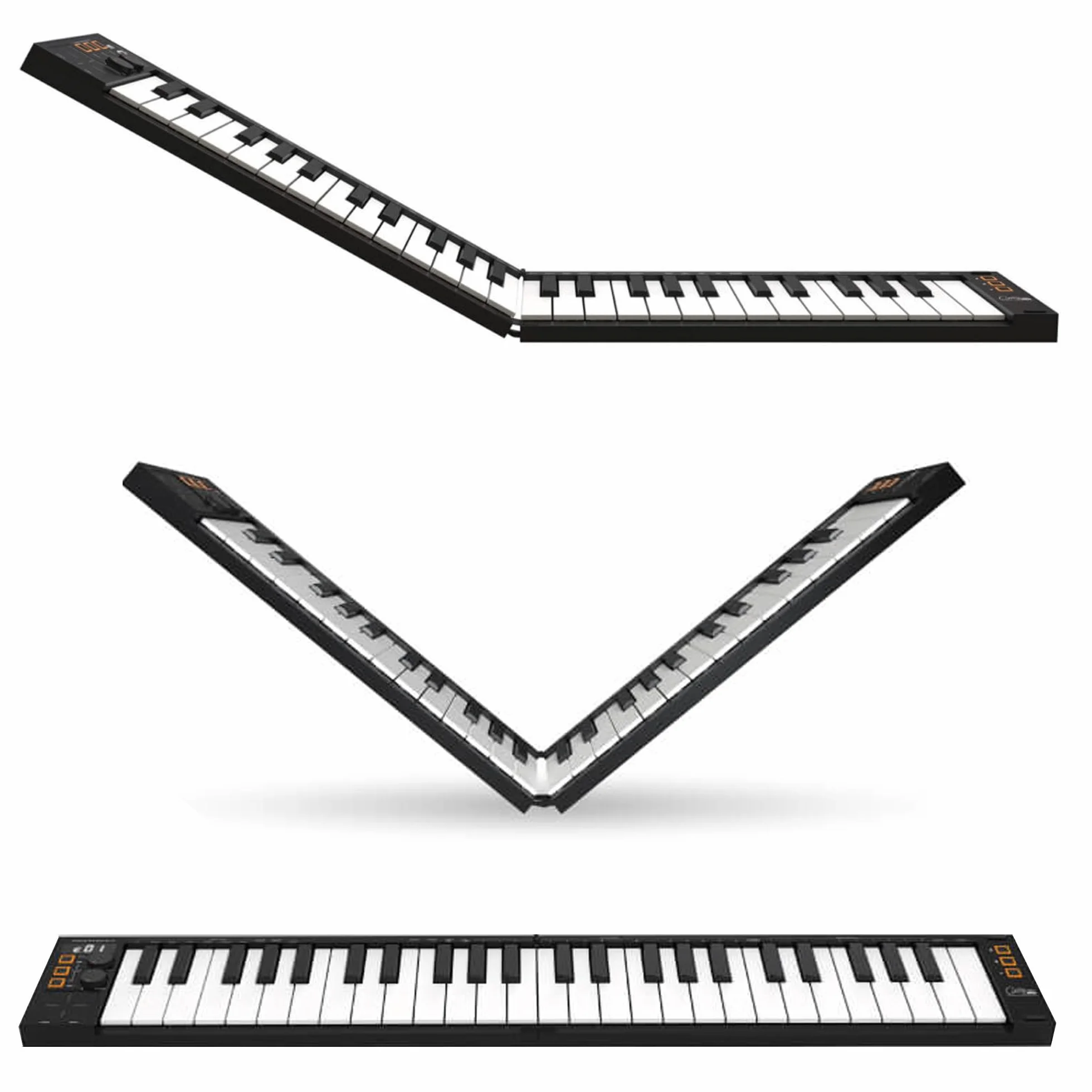 Carry-on von Blackstar FC-49 Klappbares USB Midi / Midi Over Bluetooth Controller Keyboard Eingebauter Arpeggiator, X/Y Pad,, Inklusive Cubase LE OEM & Cubase LE OEM IOS DAW Musiksoftware, grau