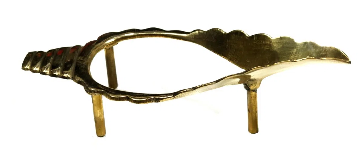 ASHIRWAD Messing-Schaftständer Valampuri Sangu Shankha Dakshinavarti Vamavarti Metall (17,1 cm)
