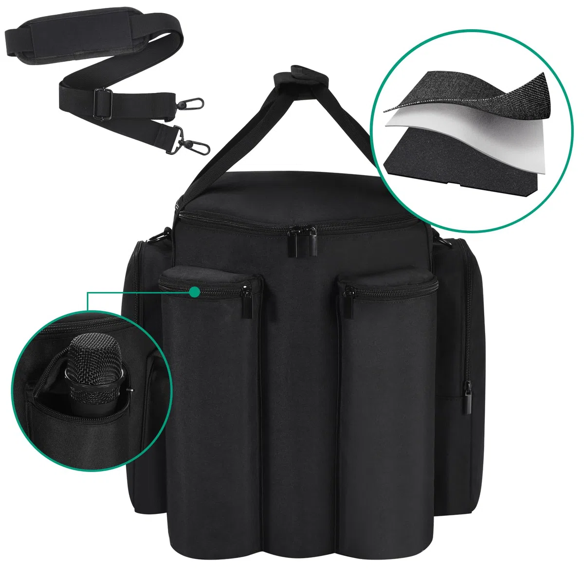 Tasche für Bose S1 Pro/S1 Pro+ PA-System,Reise-Umhängetasche Abdeckung kompatibel mit Bose S1 Pro/S1 Pro+ System,zusätzliche Taschen für Mikrofon,Ladegerät,Kabel,Zubehör (Schwarz)