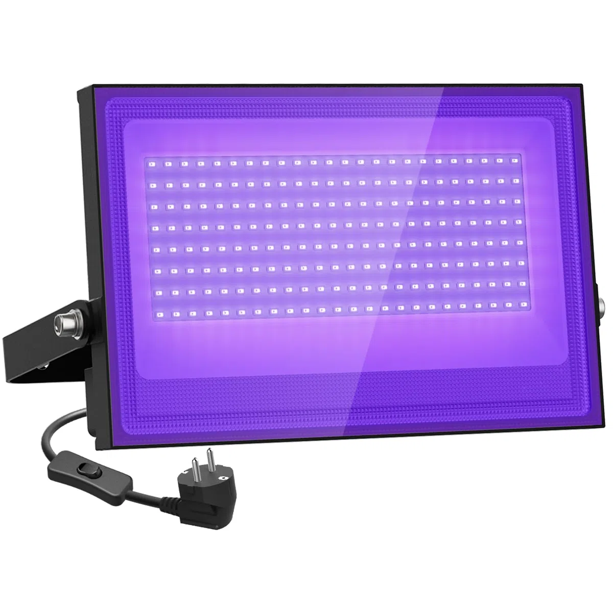 Onforu 100W LED Schwarzlicht Strahler, UV Fluter mit Stecker, IP66 Wasserdicht Schwarzlichtlampe, Fluoreszenz Blacklight mit Schalter, UV Scheinwerfer Partylicht für Bar, Neonfarben, Party Deko