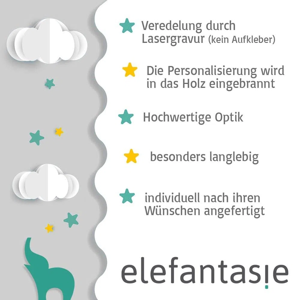 Xylophone aus Holz personalisierbar mit Name und Geburtsdaten Geschenk zur Geburt Blau