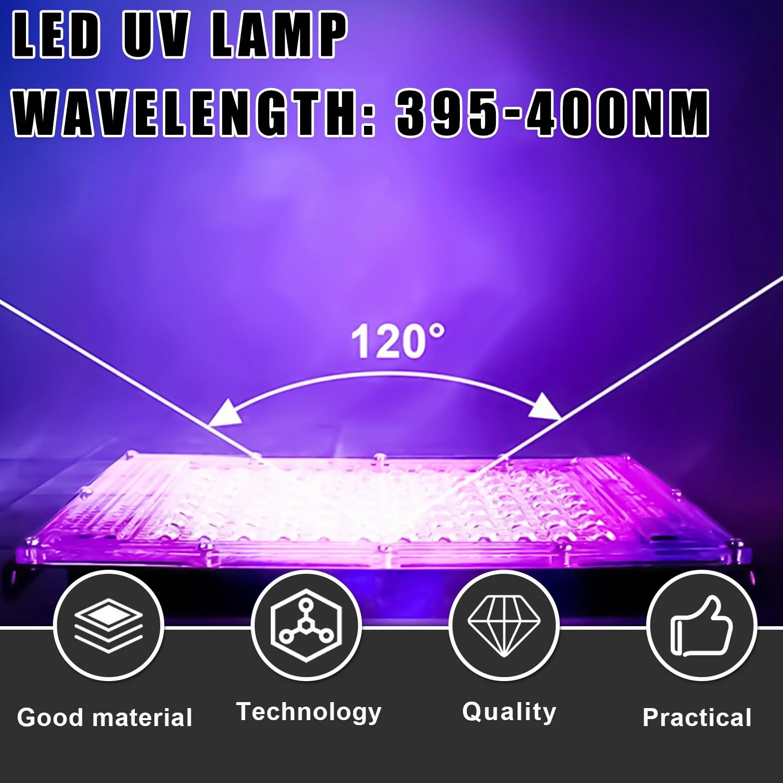 Leikurvo UV Schwarzlicht 150W Blacklight: 150W LED UV Strahler IP66 Wasserdicht Schwarzlichtlampe UV Licht mit Schalter, Geeignet für Parties Bühnenbeleuchtung Körperbemalung Kunstausstellungen