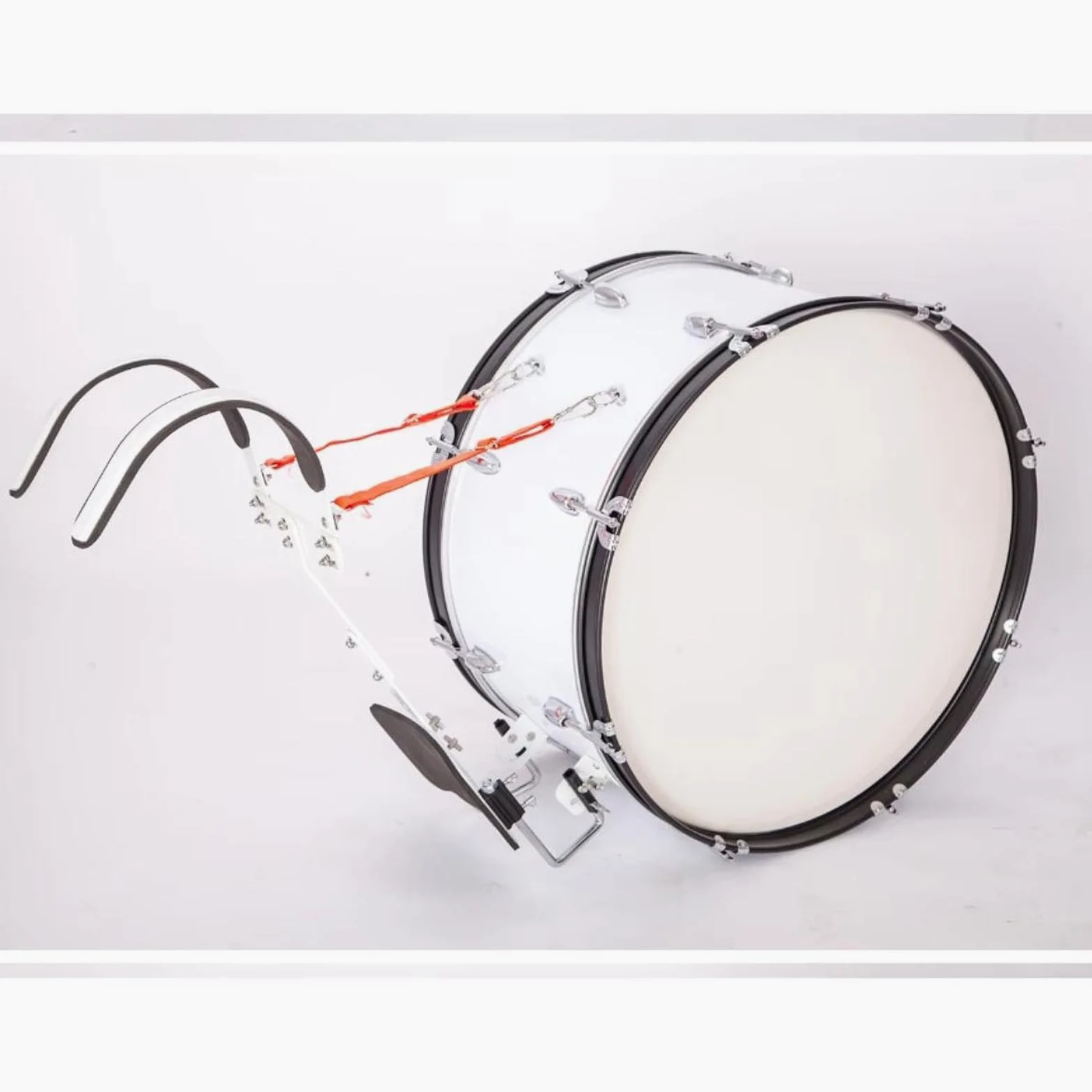 Snare Drum Carrier Aluminium Percussion Instrument Tragegurt Schultergurt mit Verstellbarer Höhe Und Gepolstertem Rahmen für Marschmusik Aufführungen, Orange