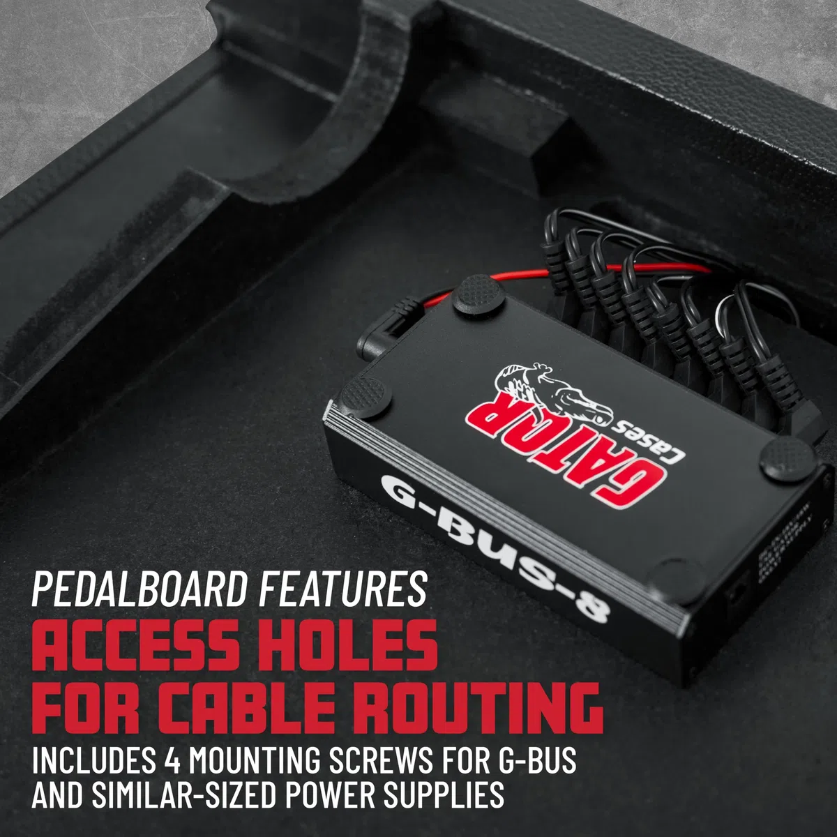 Gator Cases Pedalboard 42 x 30 cm mit Tragetasche – Effektboard für Gitarristen & Bassisten – Aluminium, leicht & robust – inkl. Klettband & Kabelmanagement (Modell GPTBLACK)