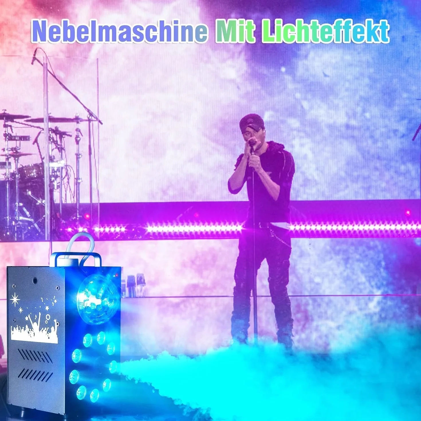 Nebelmaschine, 700W Nebelmaschine mini mit LED Discokugel，Nebelmaschine Halloween mit Fernbedienung für Dekorationen, Halloween, Weihnachten, Partys und Bühnenshows
