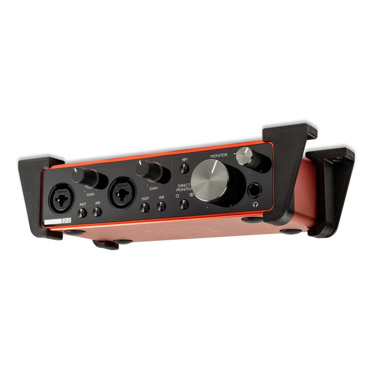 Audio Interface Halterung, Kompatibel mit Focusrite Scarlett 2i2 3. Generation, Robust & Langlebig, Wand- oder Schreibtischmontage, Schwarz