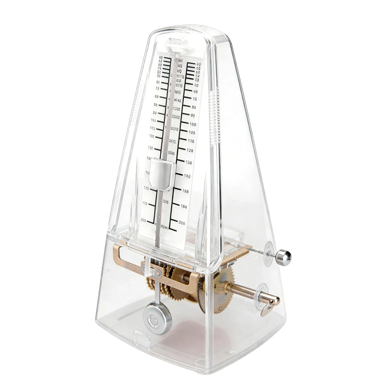 Mechanisches Metronom, 87×201×110mm Transparentes Metronom, Metronom Klavier, Hochpräzises Metronom Beat 0, 2, 3, 4, 6, für Musikübungen, Erwachsene, Kinder, Anfänger, Profi, Walnuss
