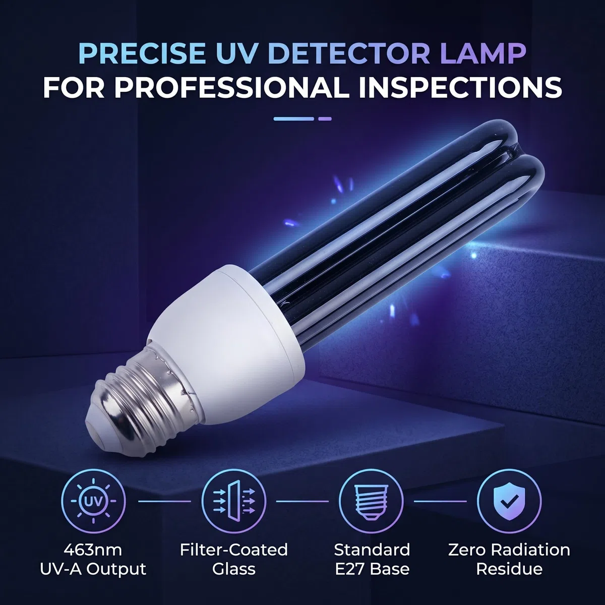 Garosa E27 UV-Lampe Schwarzlichtbirne 15W 110V/220V Ultraviolettes Licht mit Fluoreszenz Effekt für Party Nachtclub Bar Schwarzlicht E27 Leuchtmittel
