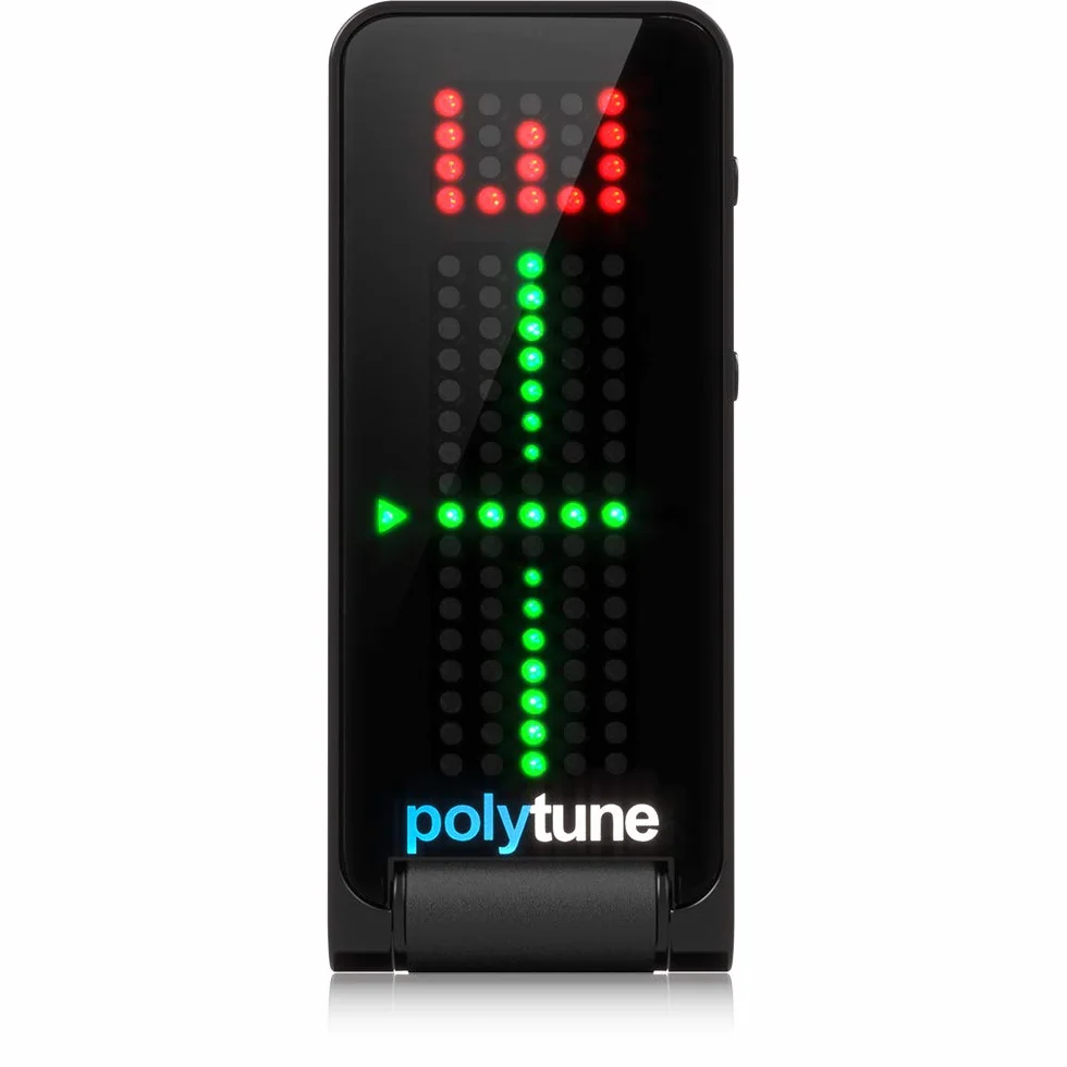 TC Electronic POLYTUNE CLIP BLACK Polyphoner Clip-Tuner mit True Strobe Tuning in Glänzendem Schwarz