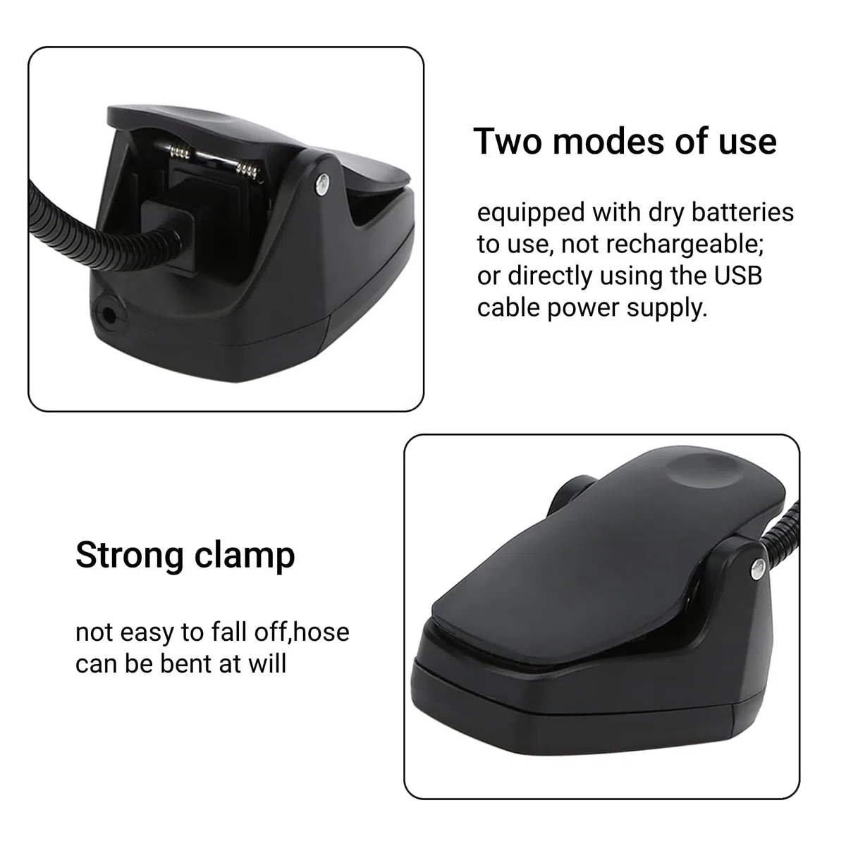 LiebeWH Notenpultleuchte LED Clip-On Notenpultleuchte Verstellbarer Hals Professionelle USB-Notenpultlampe