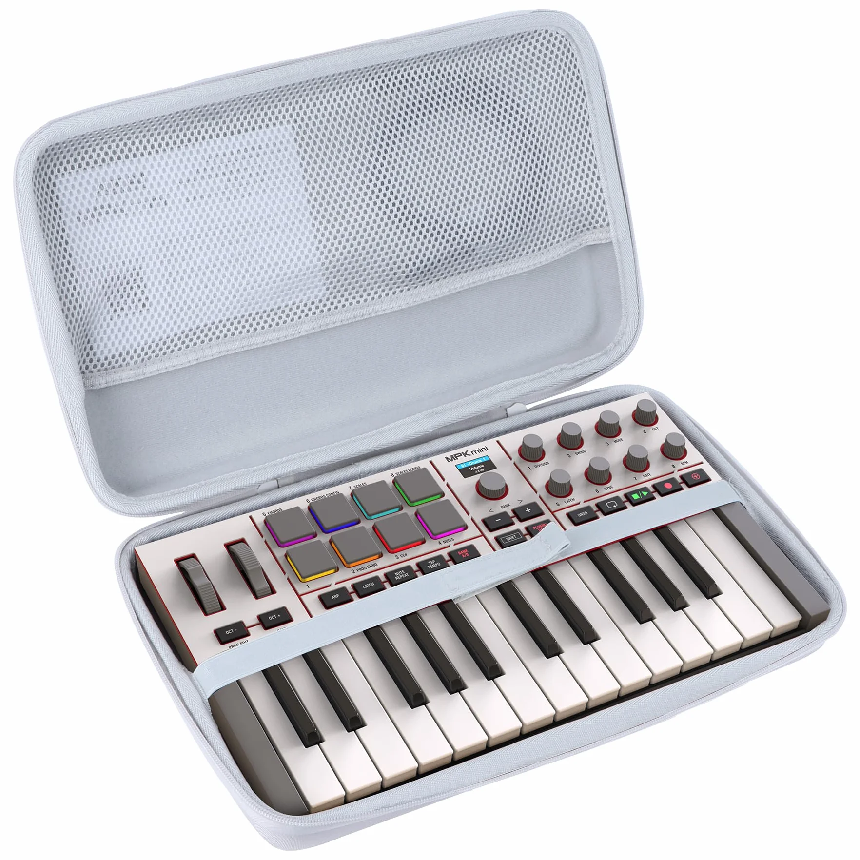 Lebakort Hart Schutz Hülle Etui Tasche für Akai Professional MPK Mini IV USB-C MIDI Keyboard Controller (Grau)