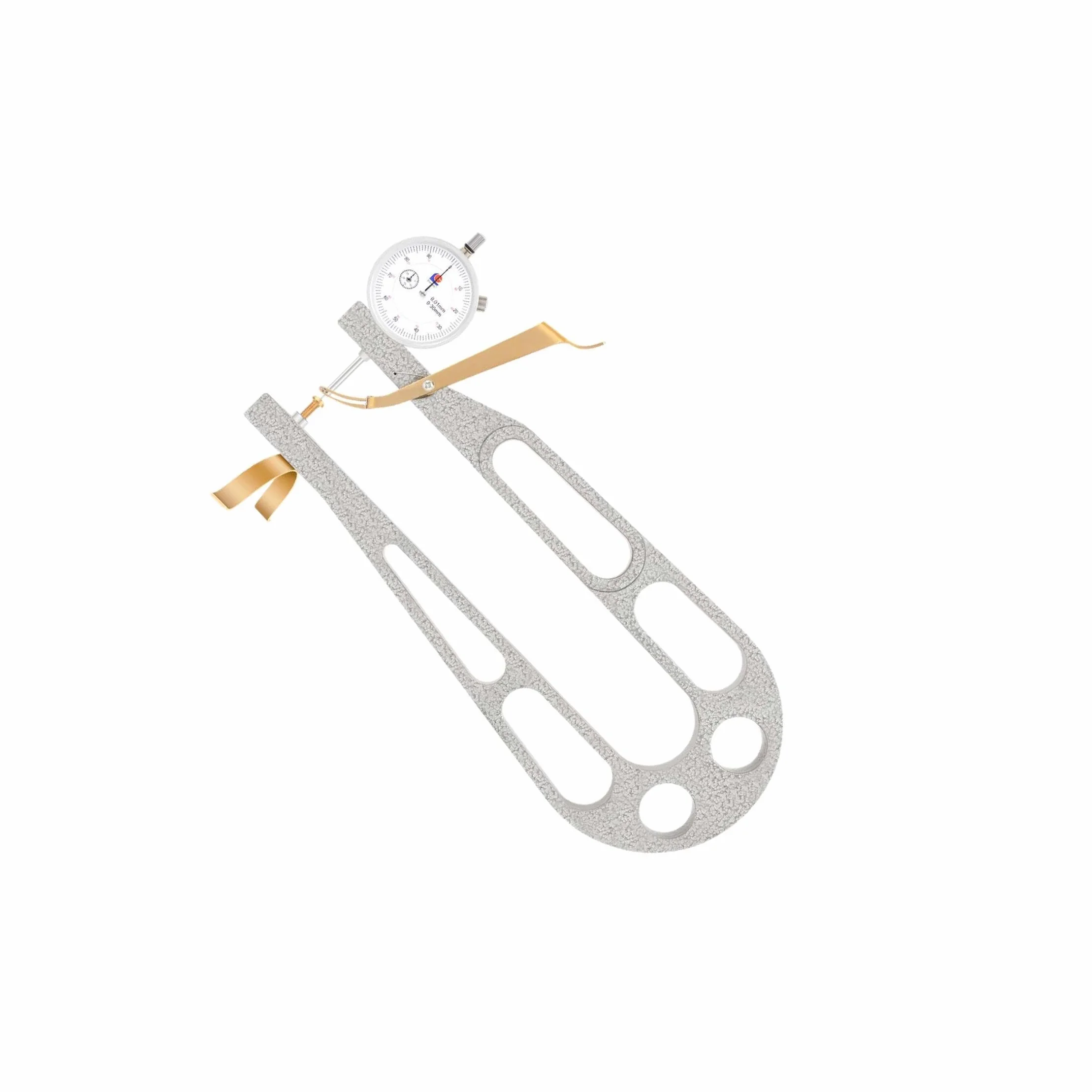 Präzisions Dickenmessgerät für Geigen (0–10 mm) mit Messuhr für Geigenbauer und Handwerker. Genauigkeit: 0,01 mm.
