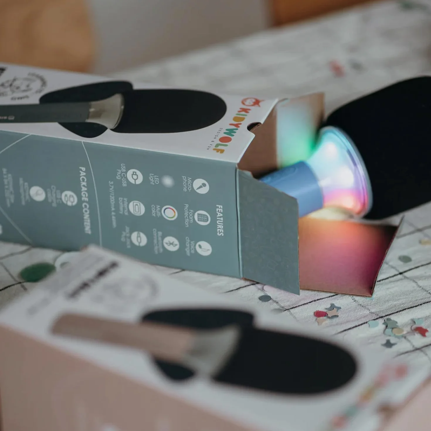 KIDYWOLF - Mikrofon Bluetooth mit Licht rosa
