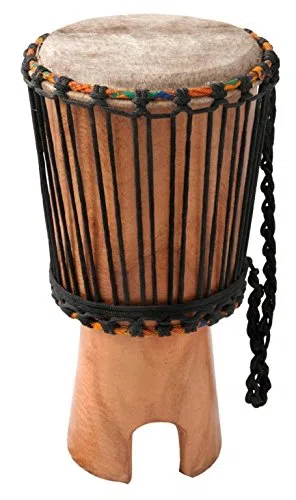 Ashiko Basstrommel Ø 24-26 cm Höhe 52-55 cm Afrika Kuhfell Cut Out Standtrommel
