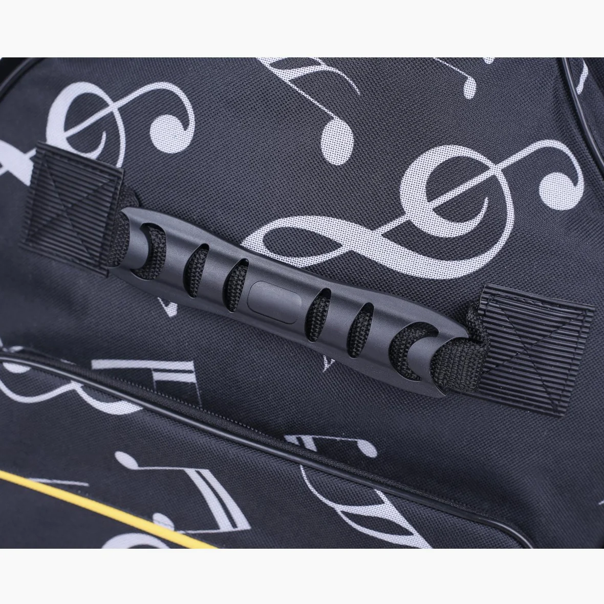 KingPoint-Oxford-Gitarren-Tasche - gepolstert. Passt für die Größe 39/40/41 - mit doppelt verstellbaren Schulter-Rucksackriemen. Music Notes Pattern