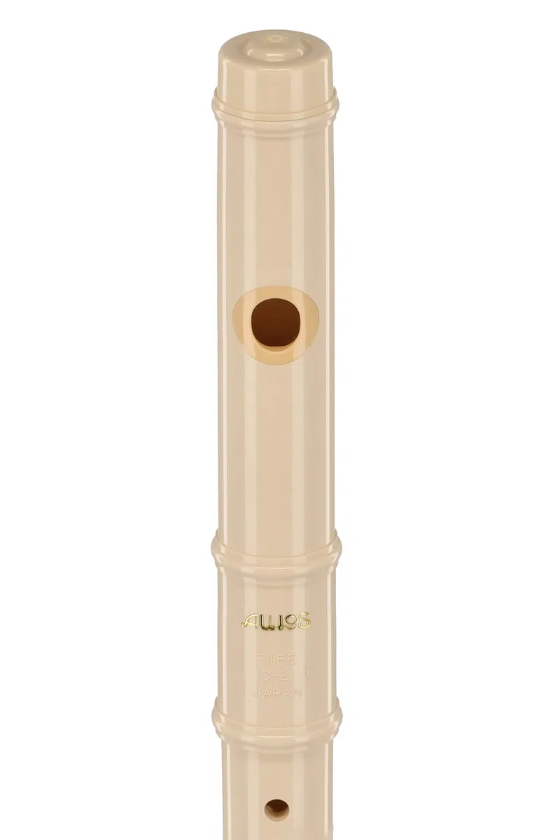 Aulos 700130 C-Fife Querflöte Symphony Mod.C-21 elfenbeinfarb.Doppelloch, inklusive Tasche