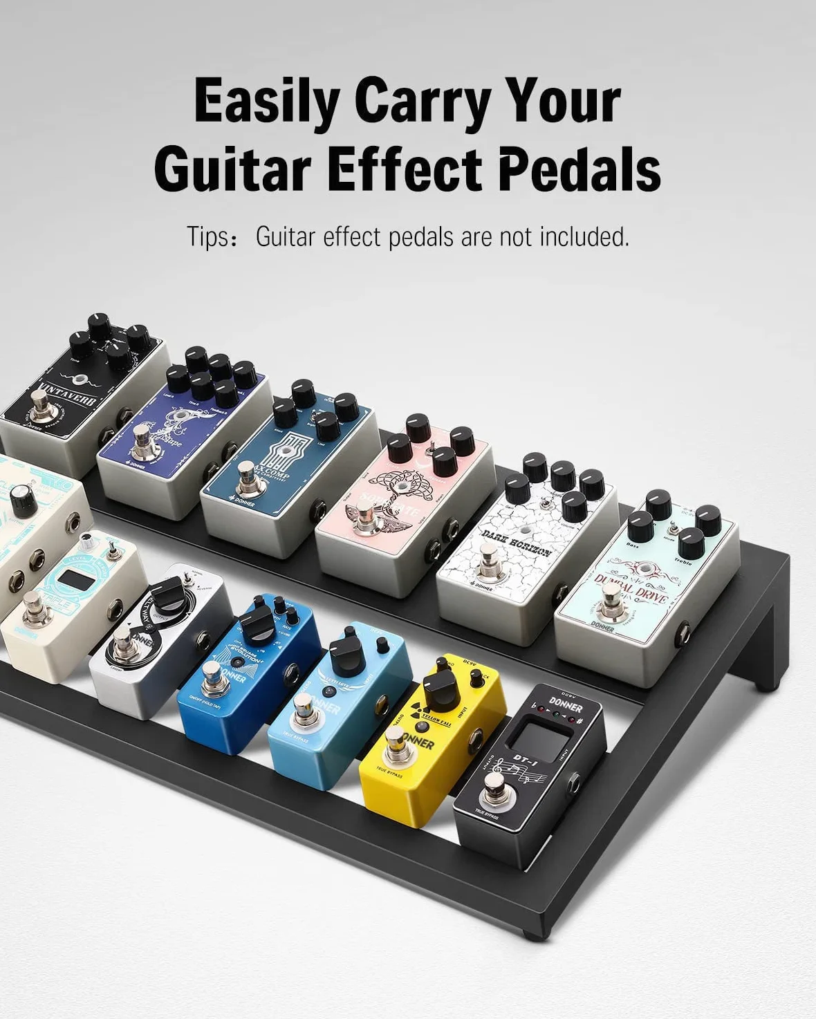 Donner Gitarre Pedal Board Case Aluminium Pedalboard mit Tasche, Gitarren Effektboard, 500 * 290 * 100mm, (DB-3)