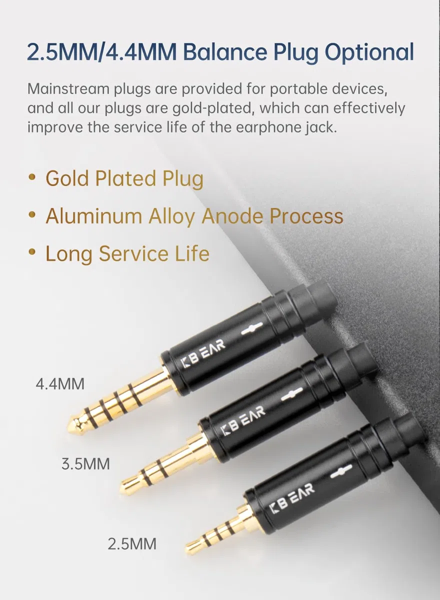 KBEAR ST16 HiFi-In-Ear-Monitor-Upgrade-Kabel, 5N-Einkristall, mit Splitter, IEM-Kopfhörer-Wechselkabel, QDC für ZSN PRO, ZSN PRO X, ZS10 PRO, ZS10 PRO X, AS16PRO, PR2 (4,4 mm QDC, braun und blau)