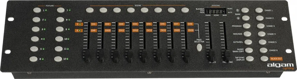 ALGAM LIGHTING Controller DMX 192 (12 Displays x 16 Kanäle) – 482 x 133 x 76 mm – IP20
