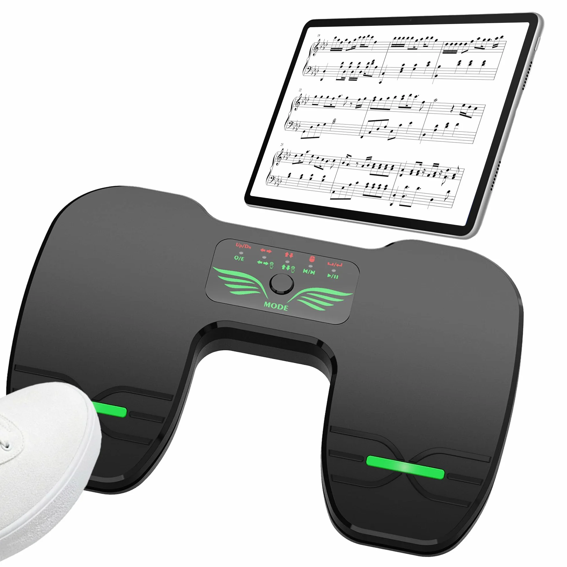 Bluetooth Page Turning Pedal: Bluetooth Fußschalter - Wiederaufladbare Musik Lese Controller für Tablets Smartphones