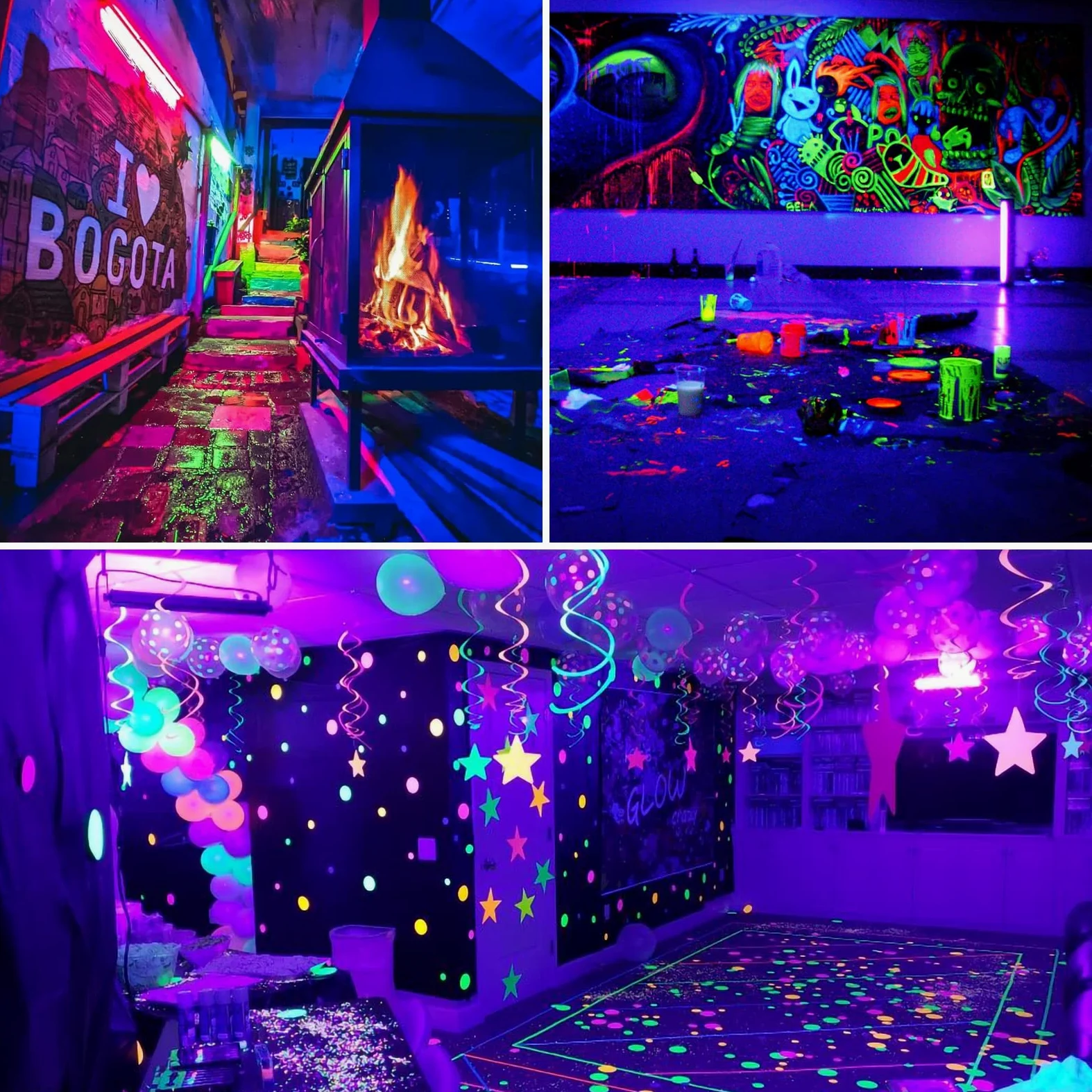 UV Schwarzlicht,OUSIDE 30W LED Schwarzlichtlampe Röhre mit Schalter,IP66 Wasserdicht 395-400nm UVA-Klasse UV Licht Strahler mit 64 LEDs für GLOW Party, Bühnenkoration, Disco,Club,Bar,Halloween