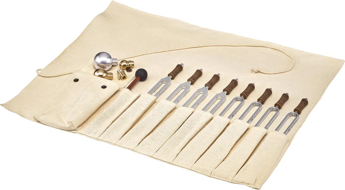 Sonic Energy Stimmgabel Baumwoll Tasche – Hülle für neun Stimmgabeln und Zubehör – Aufrollbar – Für Transport und Aufbewahrung (TFCB)