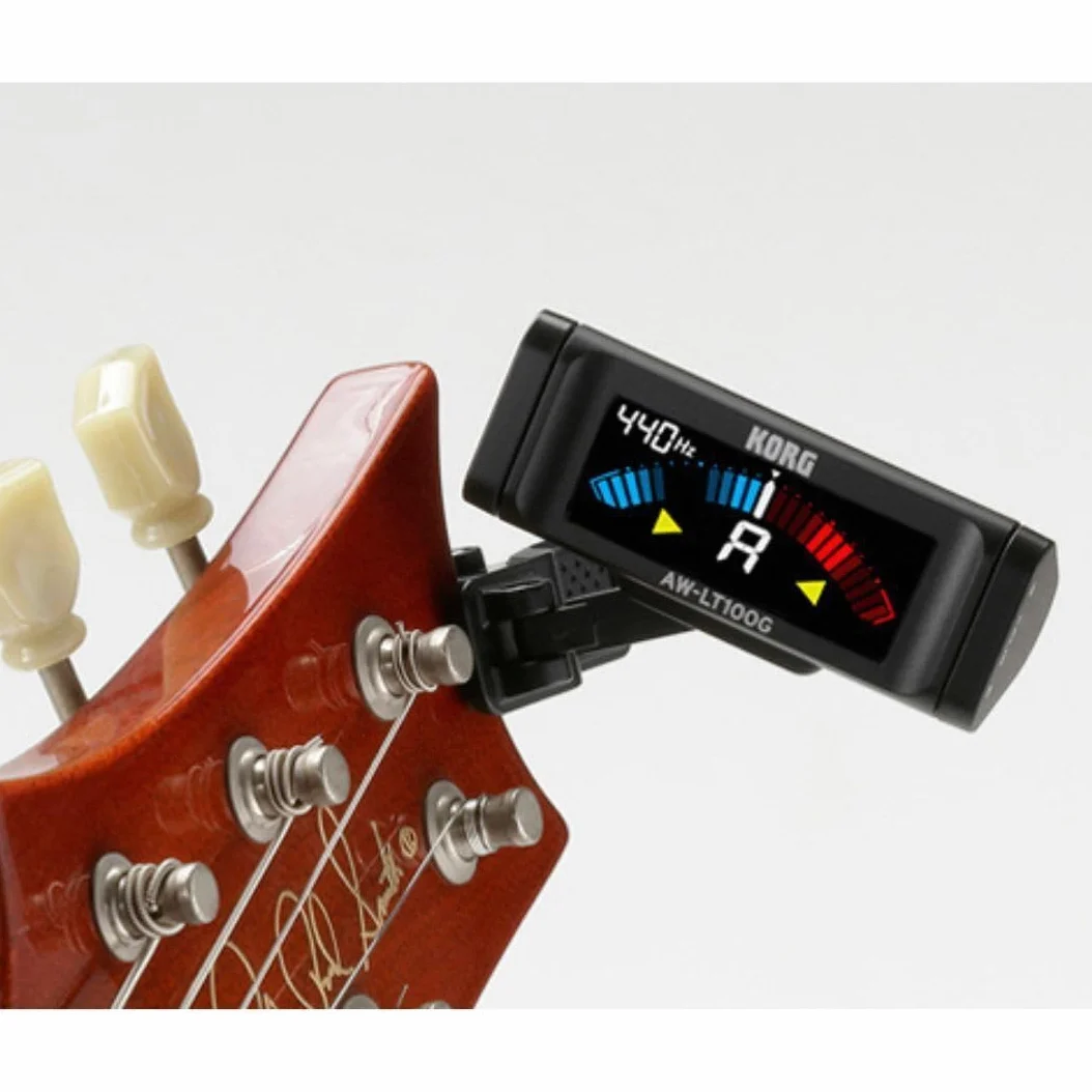 KORG Stimmgerät AWLT100-G Gitarre, E-Gitarre, Akustikgitarre, chromatische, Clip-Tuner mit Kalibrierfunktion, schwarz