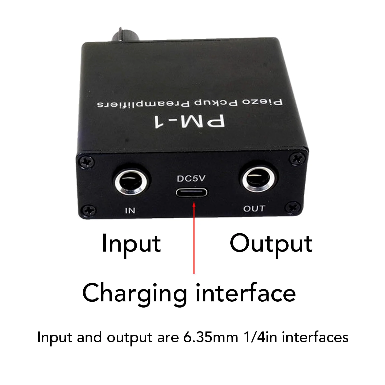 Piezo -Pickup -Vorverstärkerverstärker, Mikrofonverstärker Vorverstärker Wiederaufladbares Gitarren -Pickup -Vorverstärker mit Niedriger Frequenzgrenze, für String -Instrument,