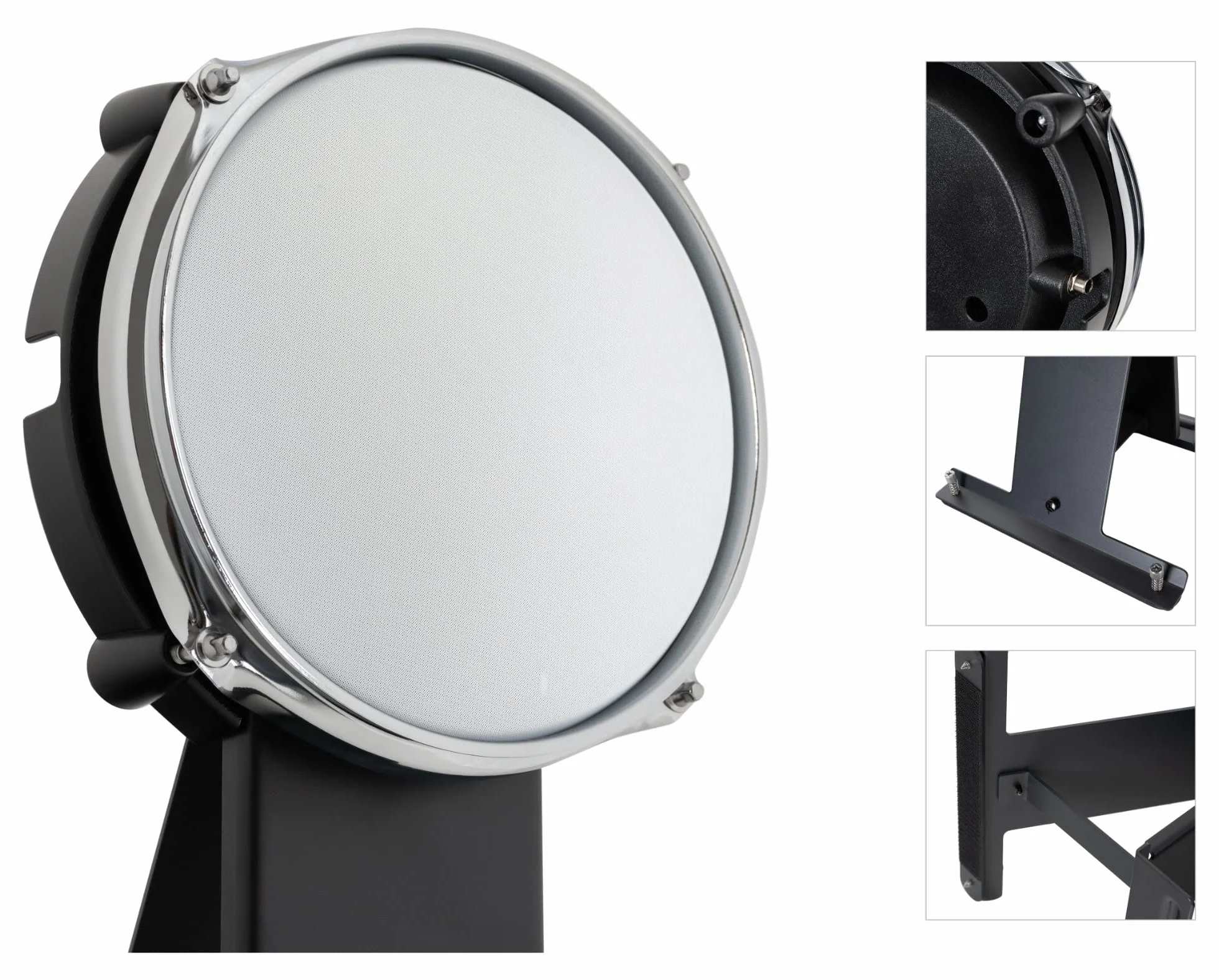 XDrum BDMP-08 8" Kick Pad mit Meshhead - Erweiterung oder Ersatz für E-Drum Kits - Ideal für XDrum DD-530-8" Mesh Head - Stabiler Stand durch Dornen - Zu Roland kompatibel