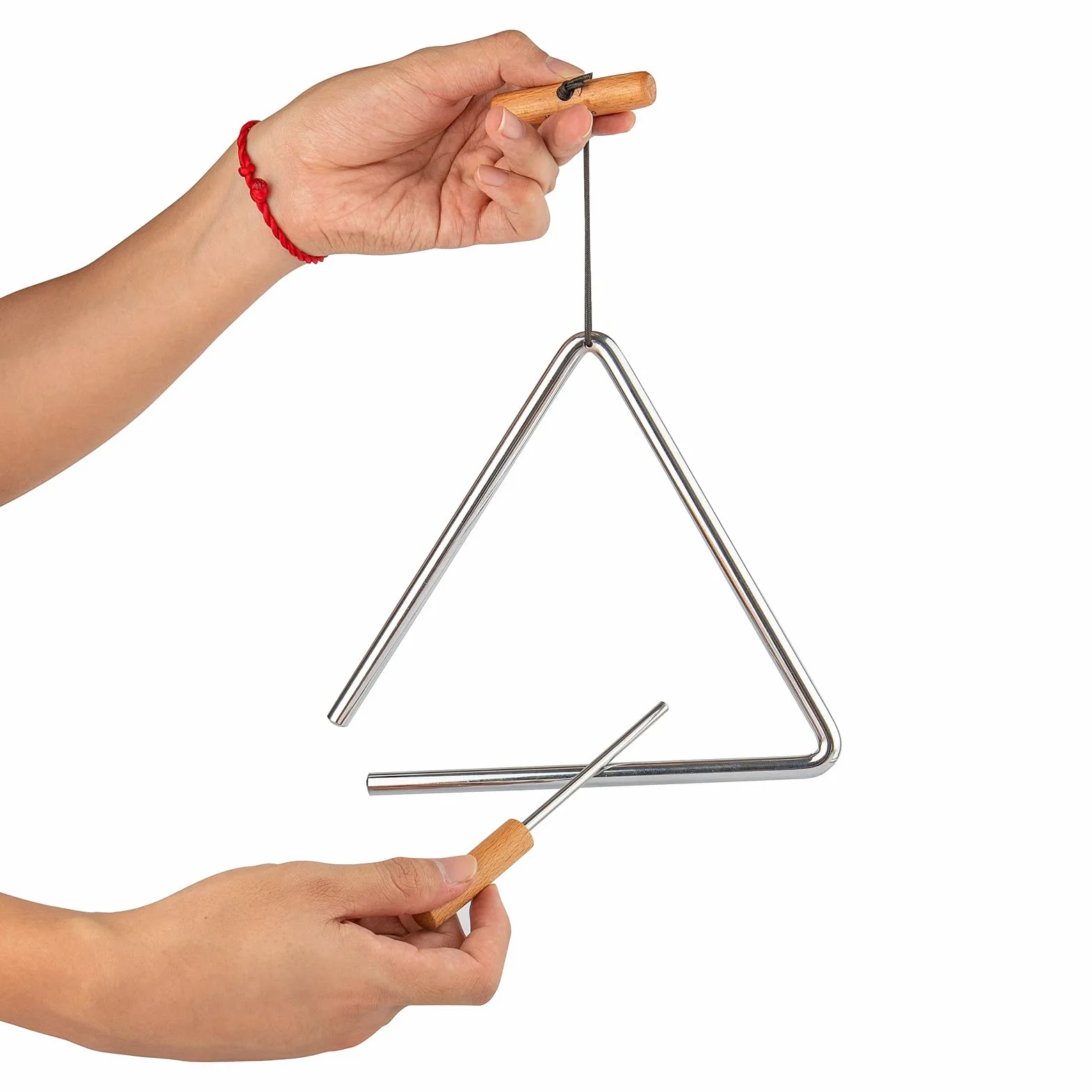 Dreieckige Handpercussion mit Schläger, Rhythmus-Stahldreiecke, Musikinstrument (20,3 cm)