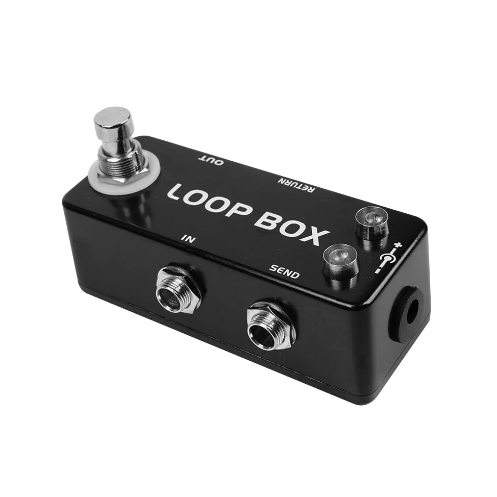 Robuster Mini-Loop-Umschalter aus Metall mit True Bypass für Musikinstrumente. Langlebiger Effekt-Loop-Selektor. Einstellbare Signalführung für Gitarristen und Musiker.