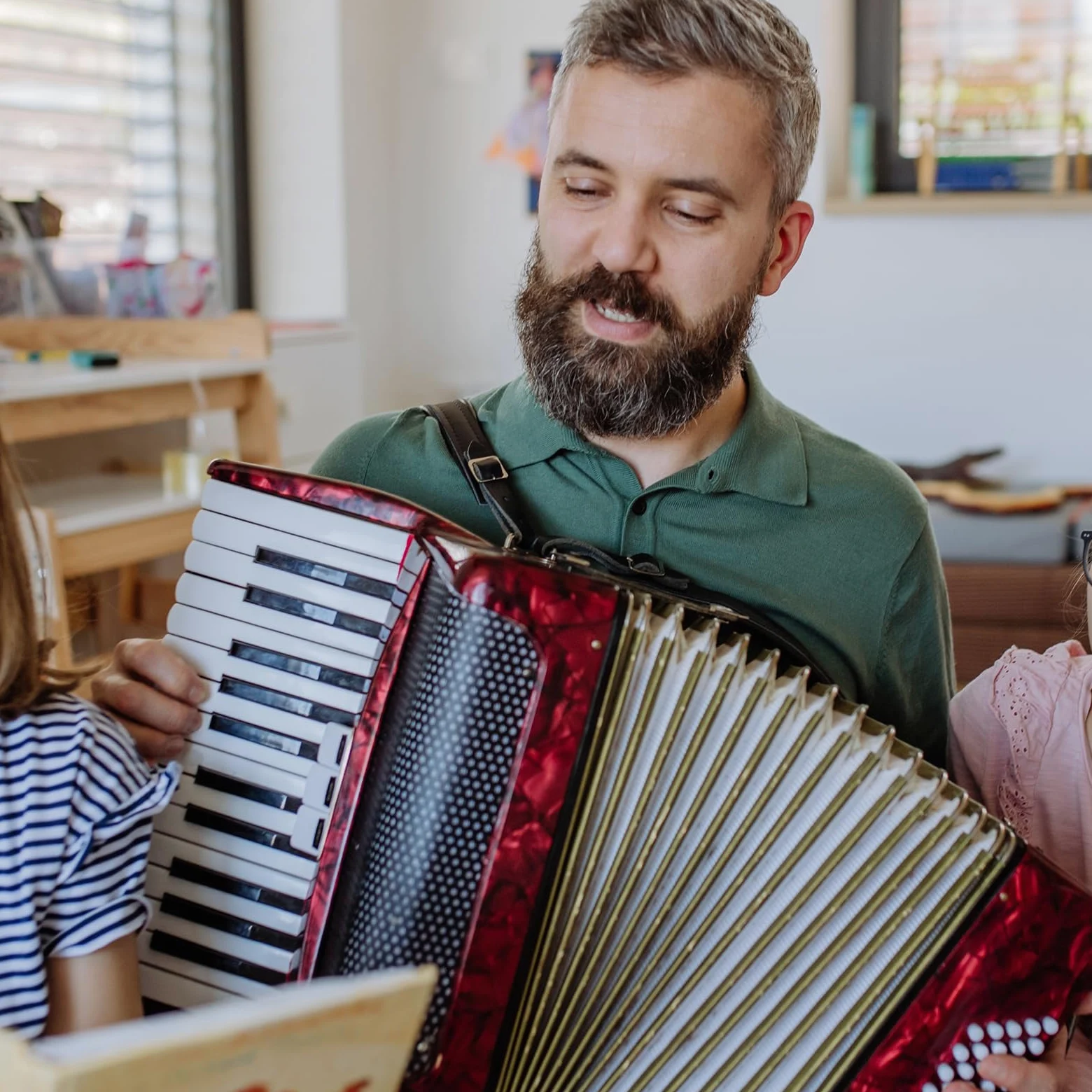 sourcing map Akkordeon, 17 Tasten 8 Bass Taste Akkordeon Mini Musikinstrument Leicht für Kinder Anfänger Pädagogisch, Himmelblau