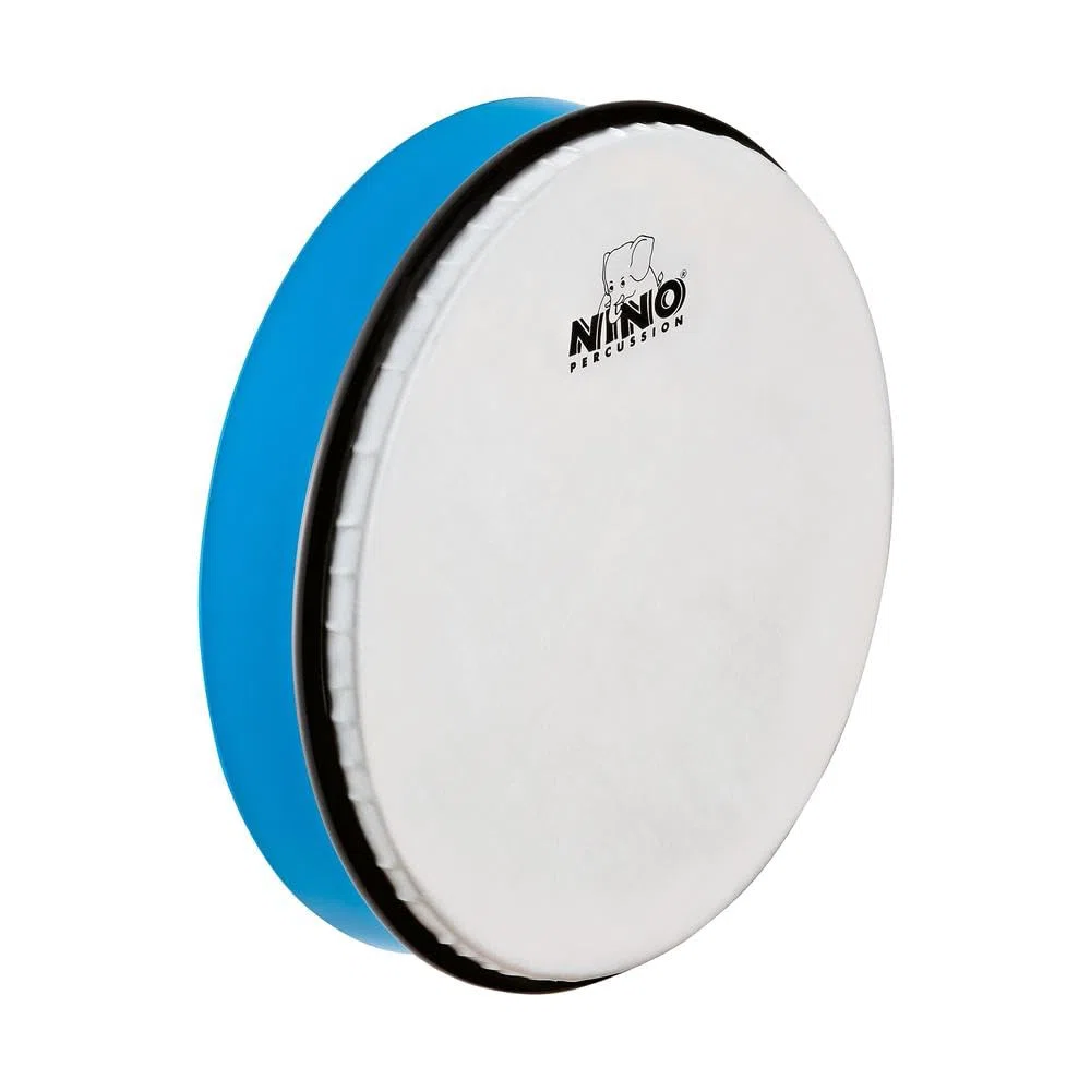Nino Percussion Hand Drum Instrument - Große Handtrommel für Kinder ab 5 Jahren - Durchmesser 10 Zoll (ca. 25 cm) - Kunststoff, Blau (NINO5SB)